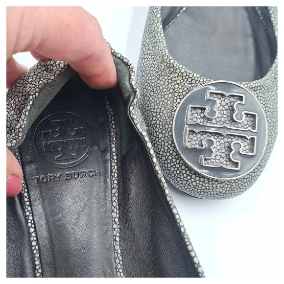 Tory Burch Stingray Reva Leather Flats - Picture 6 of 8